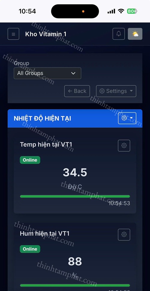 phần mềm theo dõi nhiệt độ độ ẩm